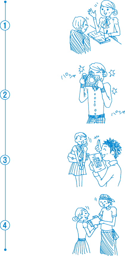 原稿ができるまでイラスト